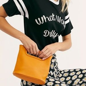 Free People Rowan Leather Clutch in Orange